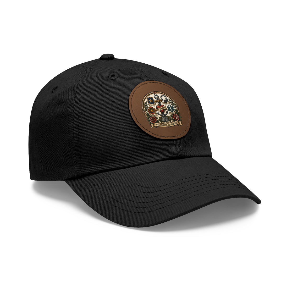We Support First Responders Leather Patch Dad Hat