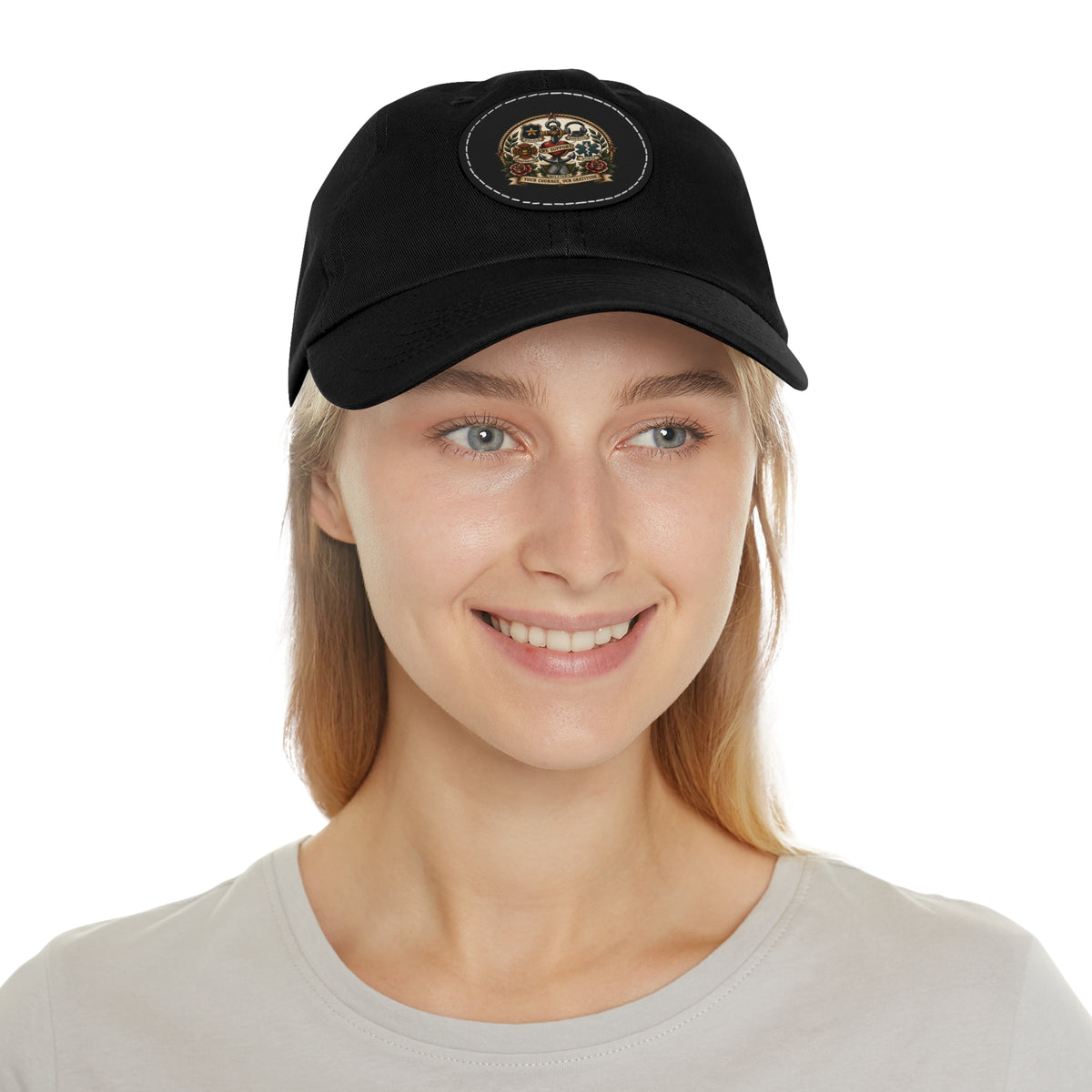 We Support First Responders Leather Patch Dad Hat