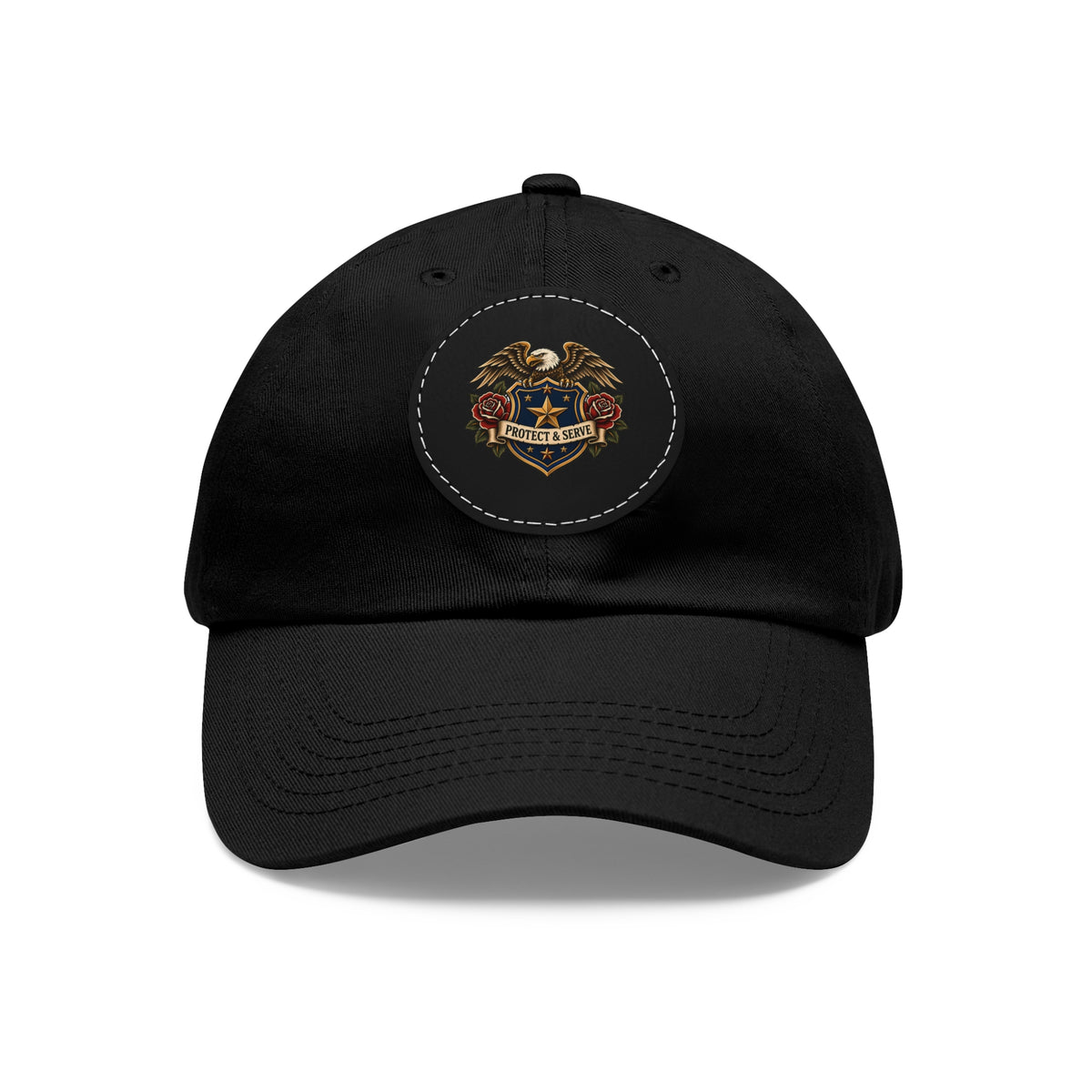 Protect & Serve Police Leather Patch Dad Hat