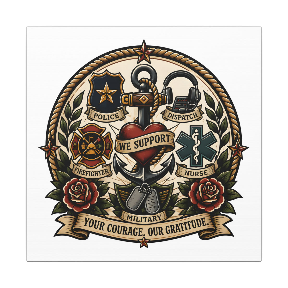 We Support First Responders Canvas Print