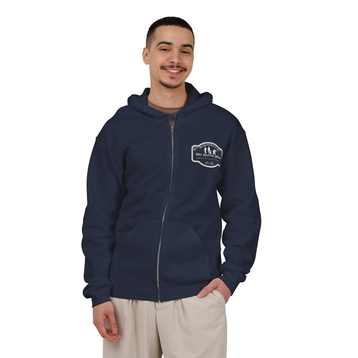 First Response Design Logo Zip Hoodie