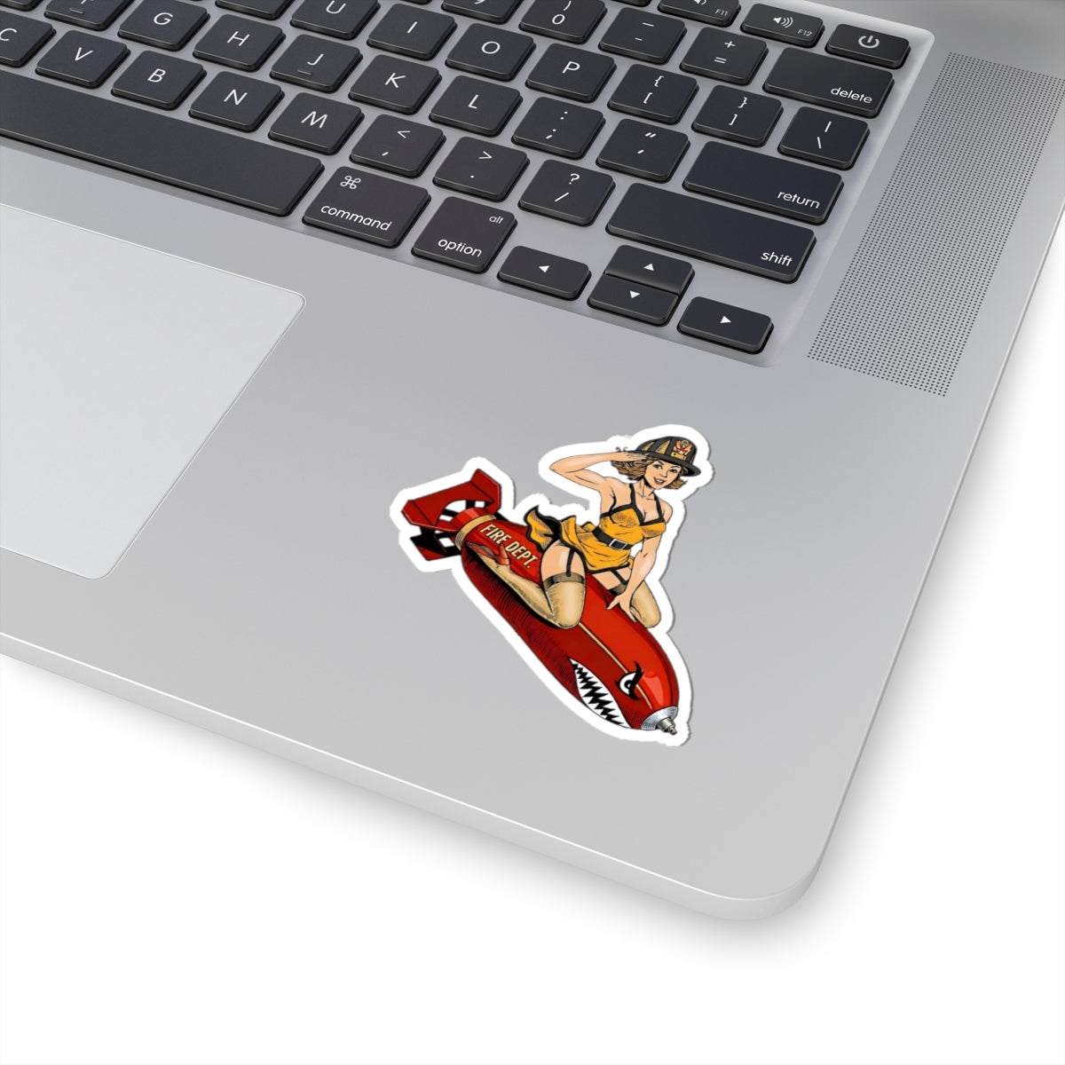 Fire Dept Bomb Pin-Up Kiss-Cut Sticker