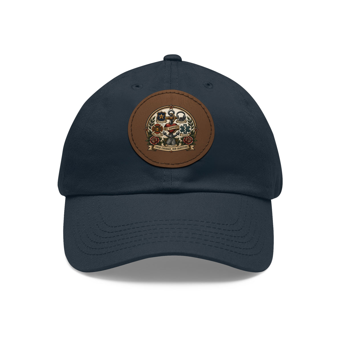 We Support First Responders Leather Patch Dad Hat