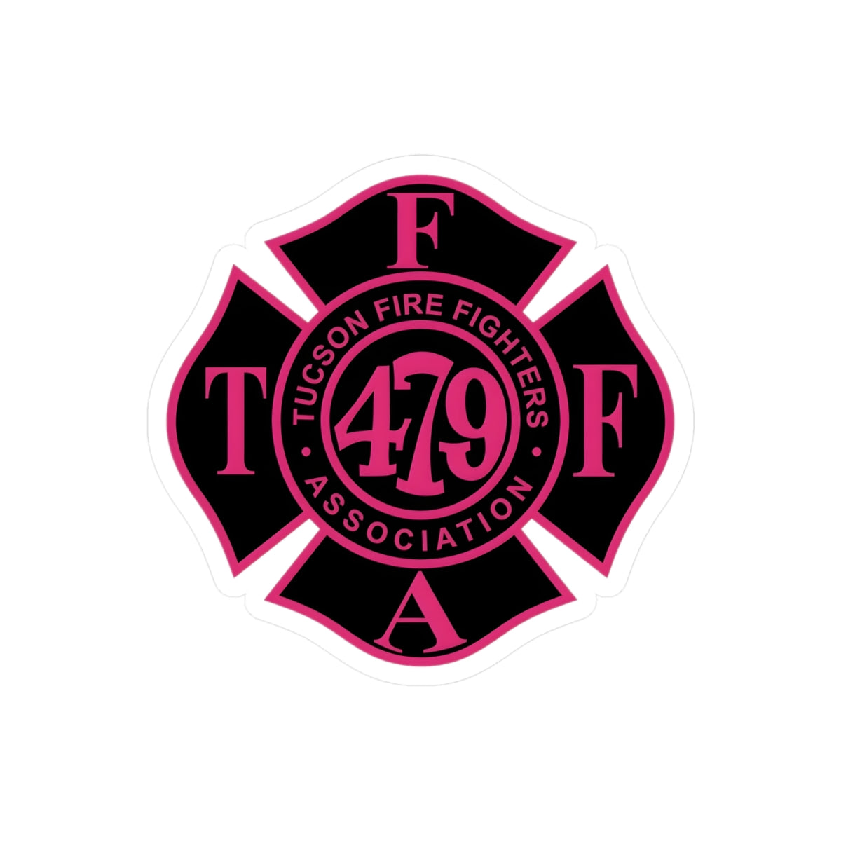 TFFA Local 479 Pink Maltese Cross Kiss-Cut Sticker