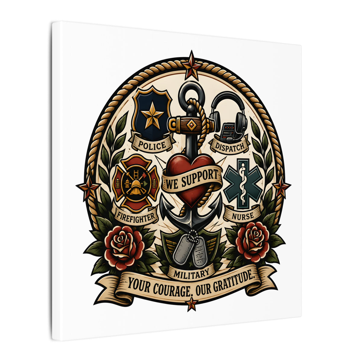 We Support First Responders Canvas Print