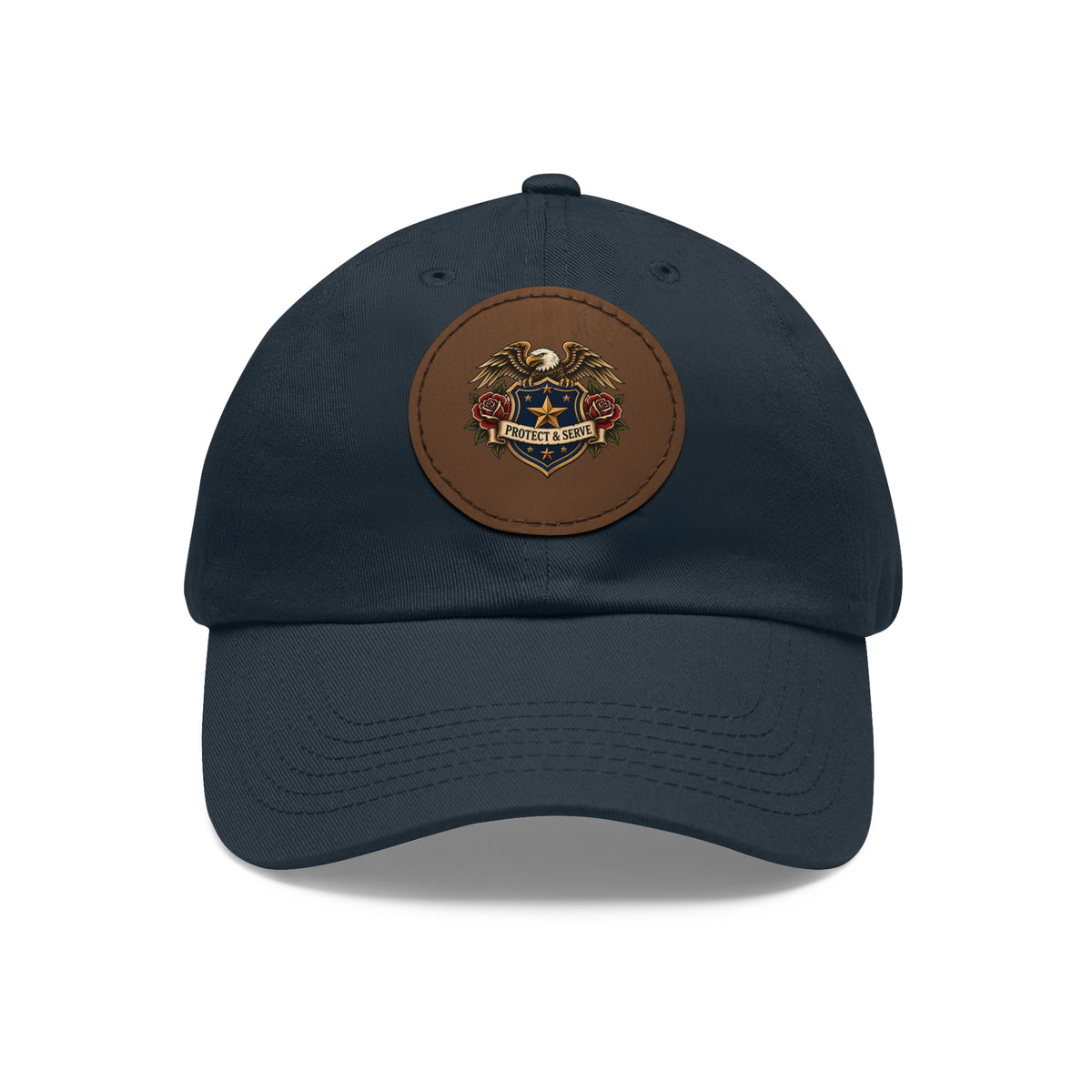 Protect & Serve Police Leather Patch Dad Hat