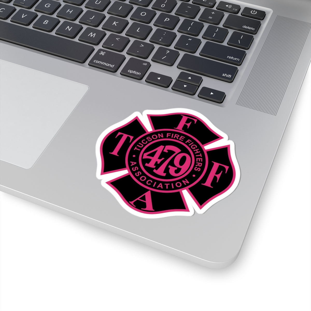 TFFA Local 479 Pink Maltese Cross Kiss-Cut Sticker
