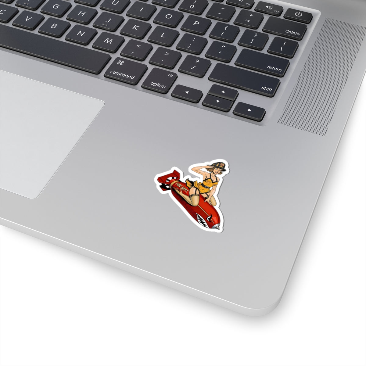 Fire Dept Bomb Pin-Up Kiss-Cut Sticker