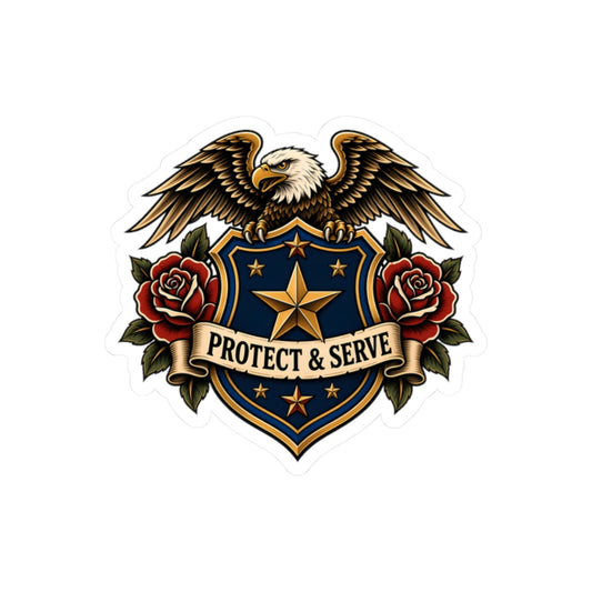 Protect & Serve Police Kiss-Cut Sticker