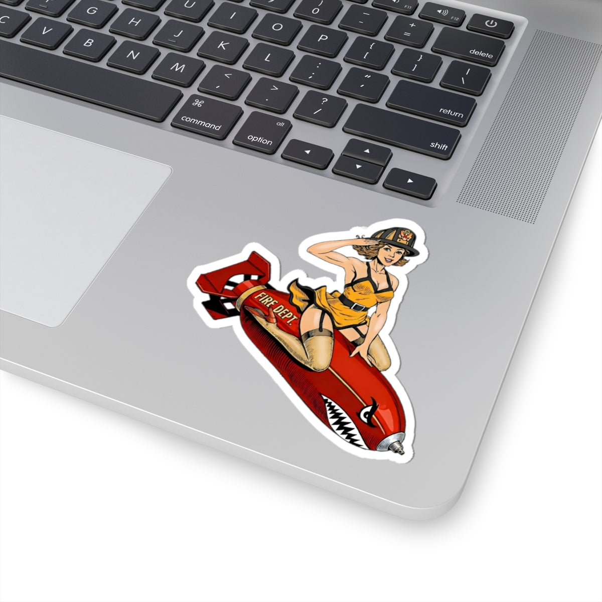 Fire Dept Bomb Pin-Up Kiss-Cut Sticker