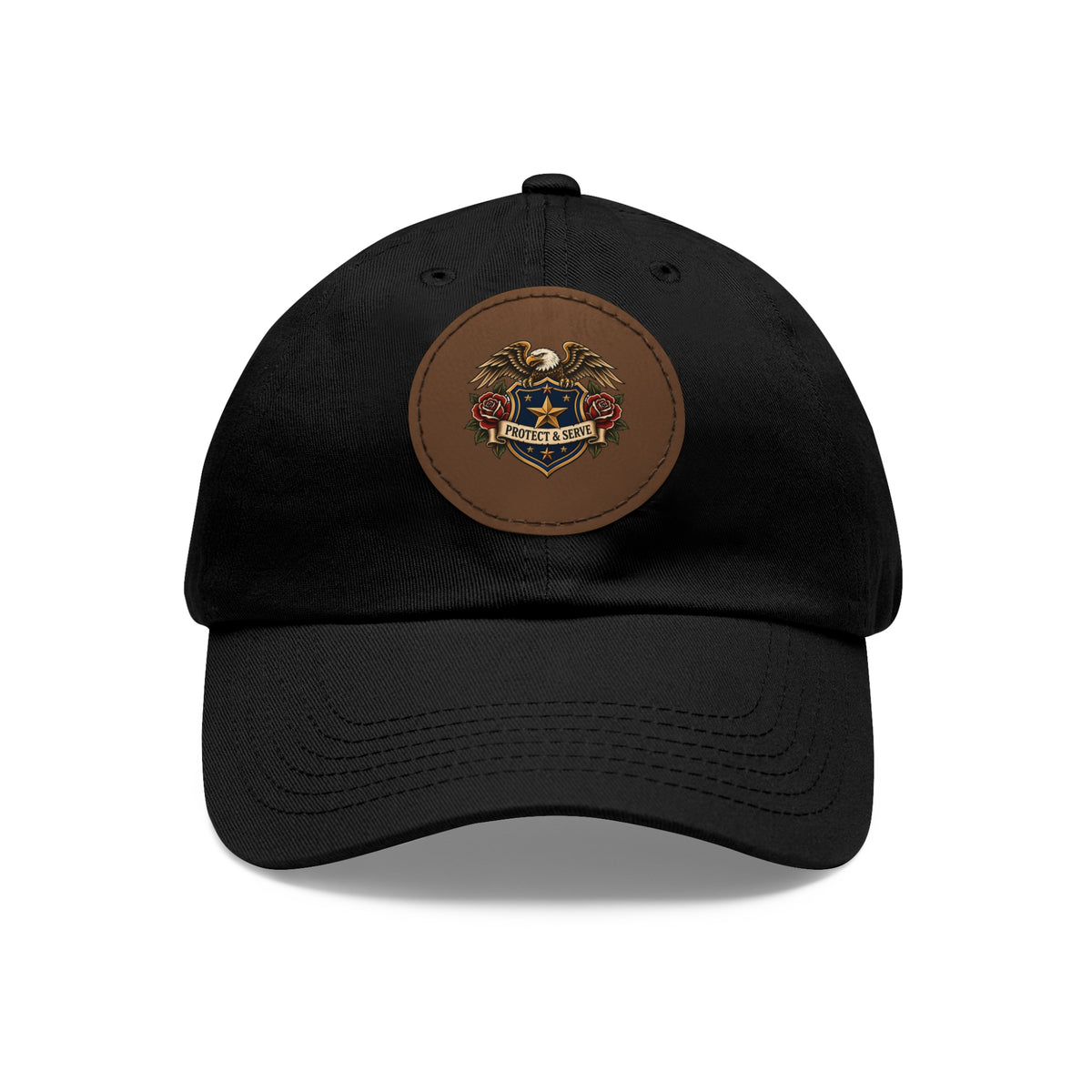 Protect & Serve Police Leather Patch Dad Hat
