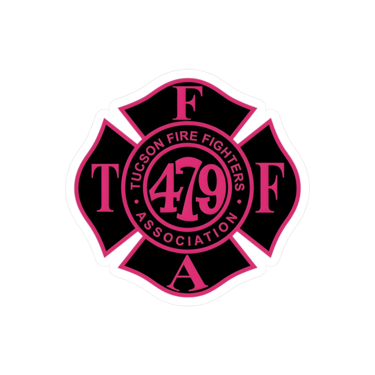 TFFA Local 479 Pink Maltese Cross Kiss-Cut Sticker