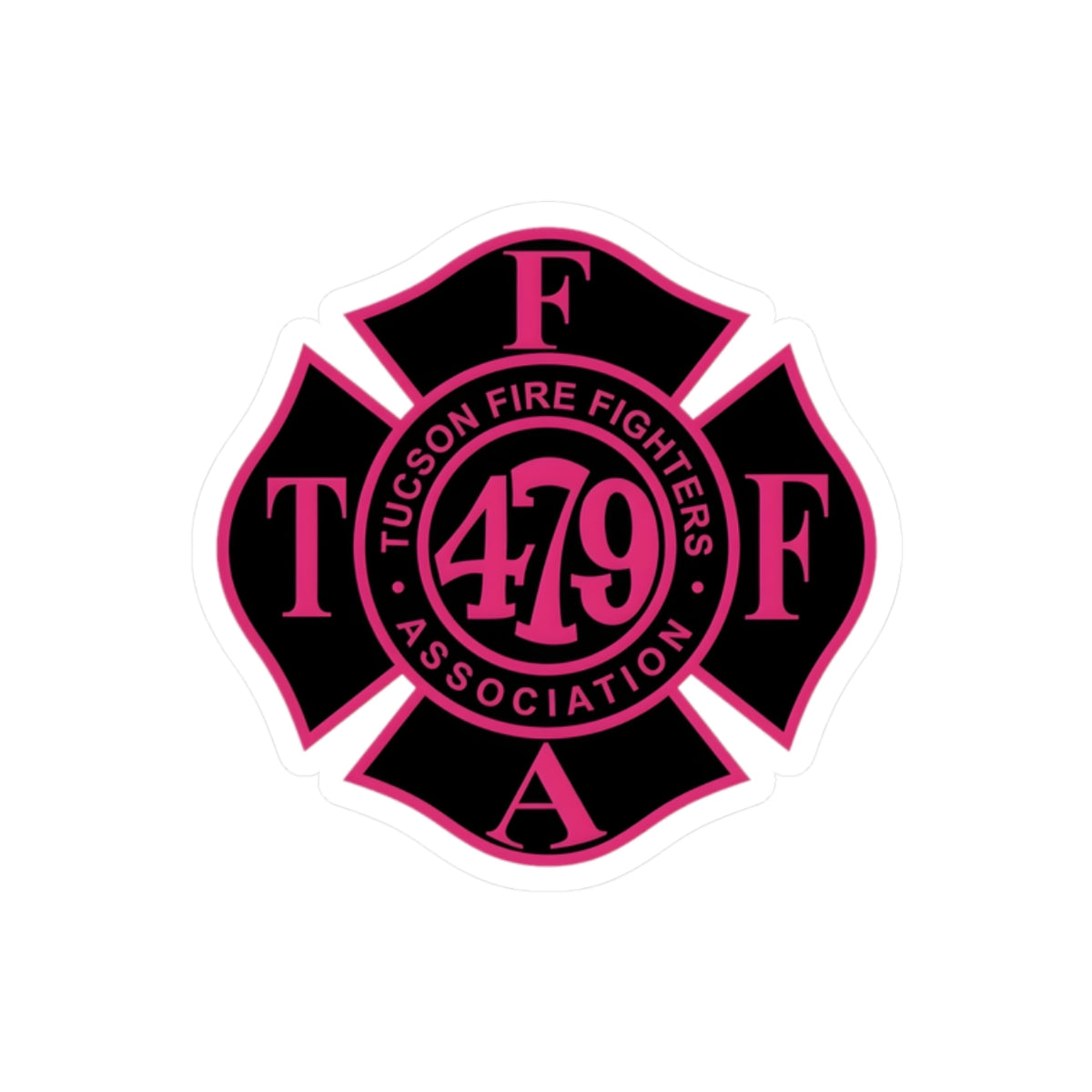 TFFA Local 479 Pink Maltese Cross Kiss-Cut Sticker