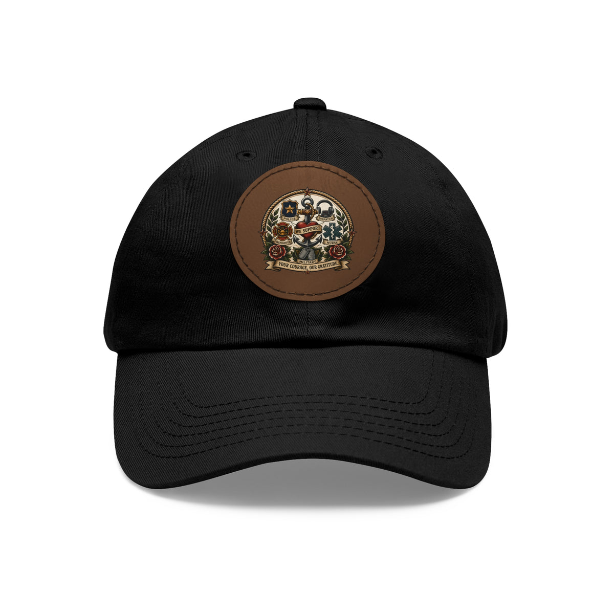 We Support First Responders Leather Patch Dad Hat